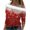 Red, variant on IROINNID Blouse for Women One-Shoulder Sexy Christmas Printed Plush Long Sleeve Pullover Shirt Casual Trendy Tops Deals,Red