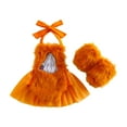 thumbnail image 4 of HCNTES Baby Girl Halloween Outfits Furry Patchwork Embroidery Sleeveless Neck Romper(Style4,6-12 Months), 4 of 4