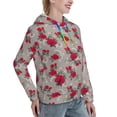 thumbnail image 6 of Picia Rose Flowers Pattern Casual Women's Hoodie, Hooded Sweatshirt with Kangaroo Pocket, Comfortable Pullover with Eye-catching Drawstrings-X-Large, 6 of 7