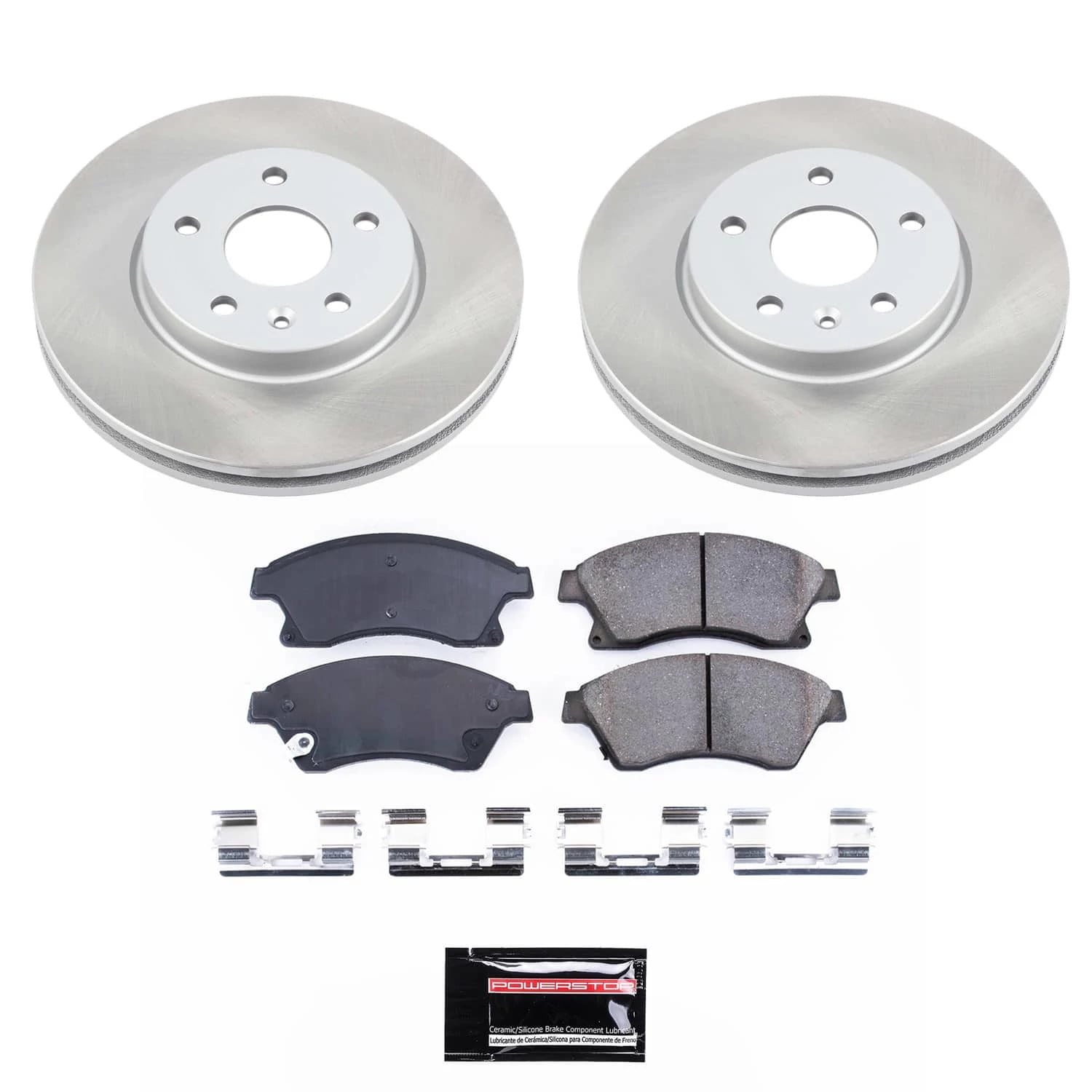 PowerStop Front Semi-Coated Rotor and Low-Dust Ceramic Brake Pad Kit SC5550
