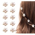 thumbnail image 1 of 15 pinzas para el pelo de perlas pequeñas, mini pinzas de perlas con forma de flor, pinzas de flecos artificiales suaves, accesorios decorativos para el cabello para mujeres y niñas ER, 1 of 5