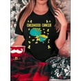 thumbnail image 1 of 1pc Women's Casual Round Neck Short Sleeve T-Shirt with Childhood Cancer Awareness Dinosaur Graphic, Polyester Knit Fabric, Comfortable All-Season Top, 1 of 8