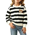 thumbnail image 4 of akafmk Girls Long Sleeve Shirts Ruffle Crew Neck Sweatshirt Pullover Embroidery Warm Base Layer Tops Fall Winter Clothes, 0-13Y, 4 of 5