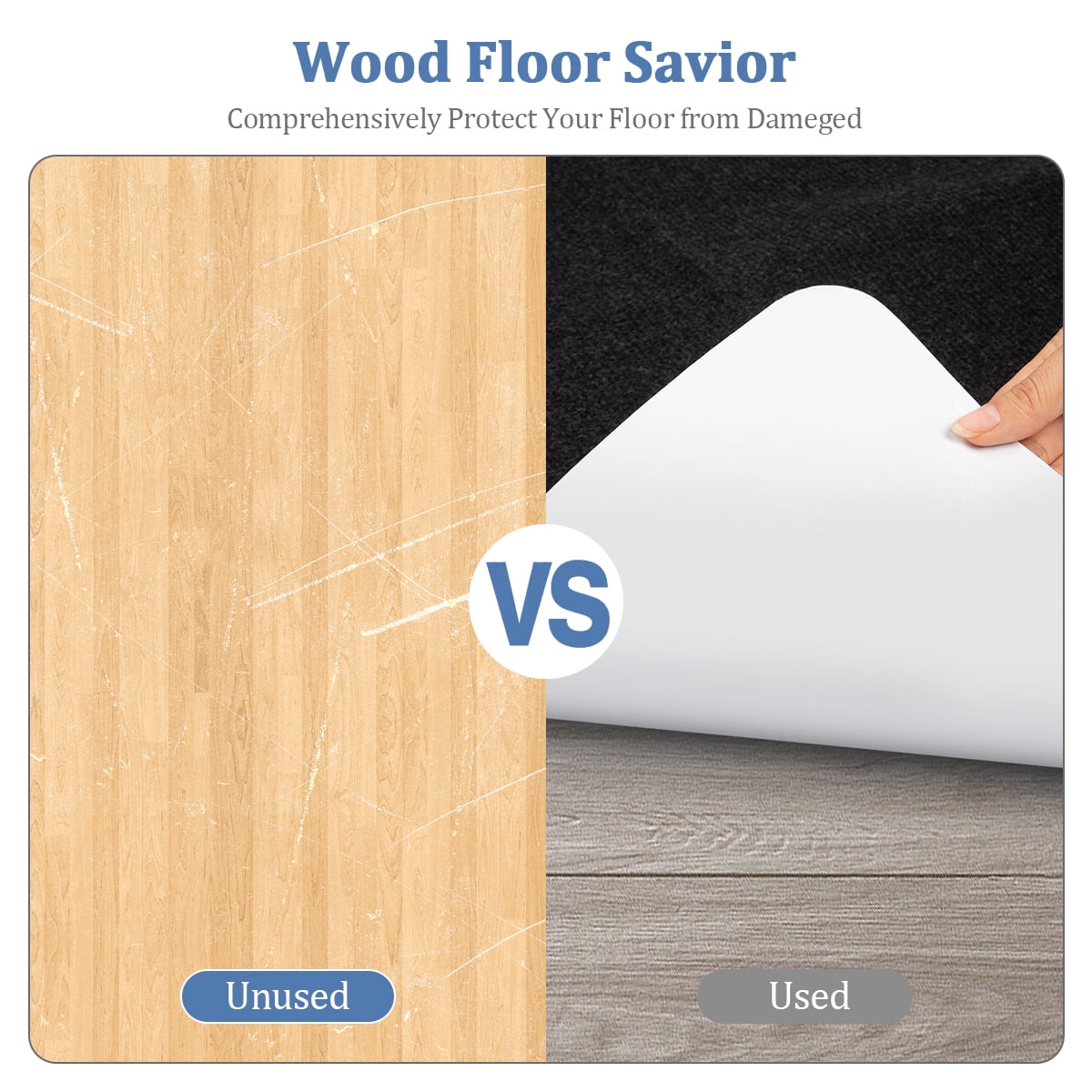 GPED Office Chair Mat for Hardwood Floor, 55"x35" Desk Chair Mat, Anti-Slip Floor Protector, Under Desk Low-Pile Office Rug Floor Mat for Office, Home