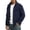 Dark Blue, variant on Men's Full Zip Stand Collar Jacket Raglan Long Sleeve Elastic Cuff & Hem Loose Fit Casual Layering Outerwear Dark Blue XXL