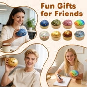 6 color options glitter dumpling squishy with box, stress relief squeeze toy.