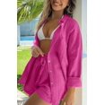 thumbnail image 3 of 2 Piece Outfits Women Lounge Sets Fall Outfits Button Down Oversized Shirts And Shorts Tracksuit, 3 of 6