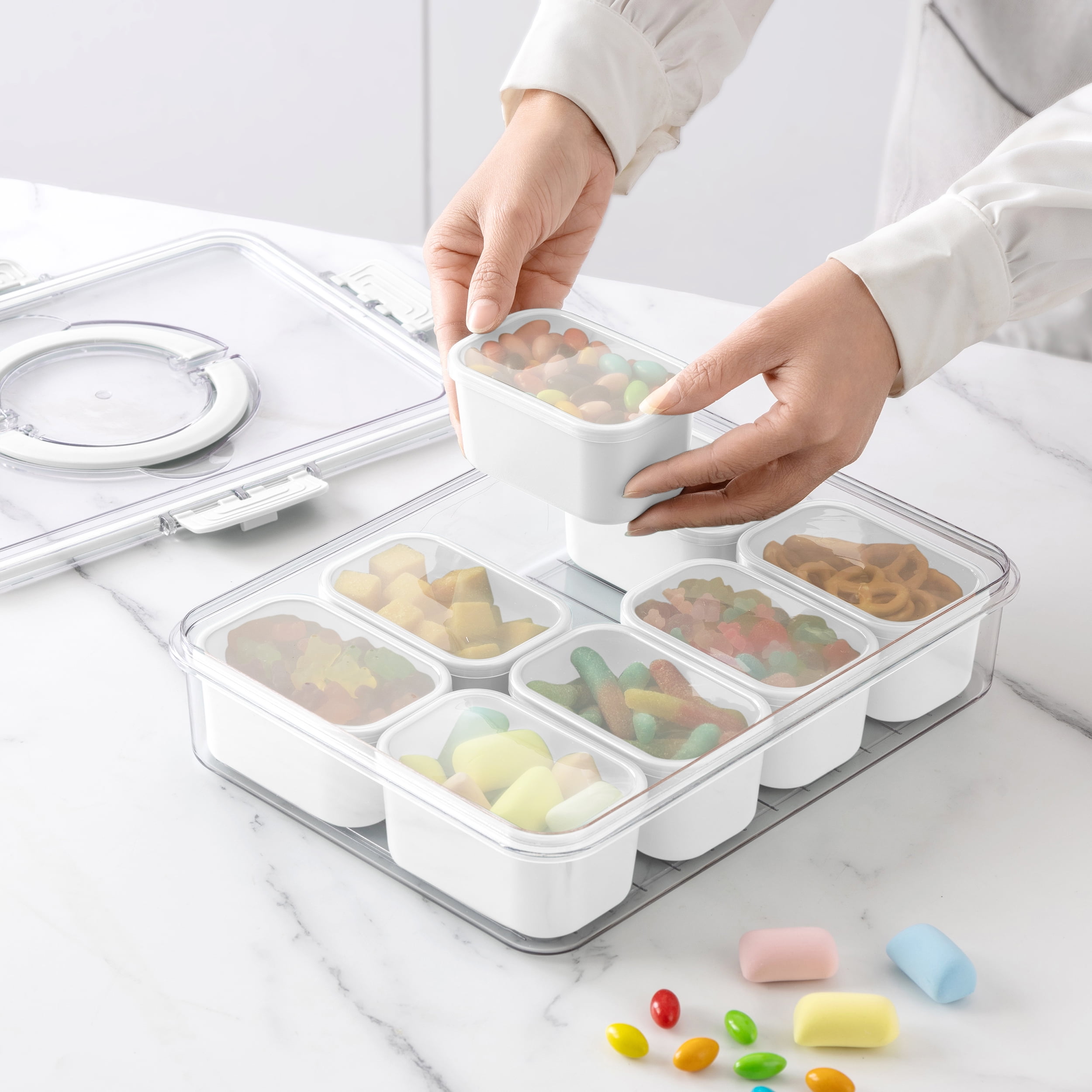 Cook With Color 8-Compartment Snackle Box, Charcuterie and Snack