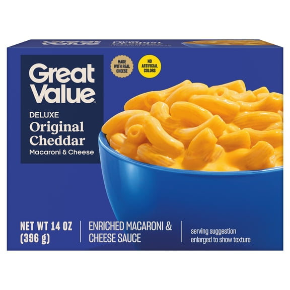 (9 Pack) Great Value Deluxe Original Cheddar Macaroni & Cheese, 14 oz