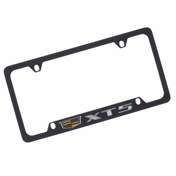 Cadillac XT5 Zinc License Plate Frame with Glossy Black Finish (4 hole)