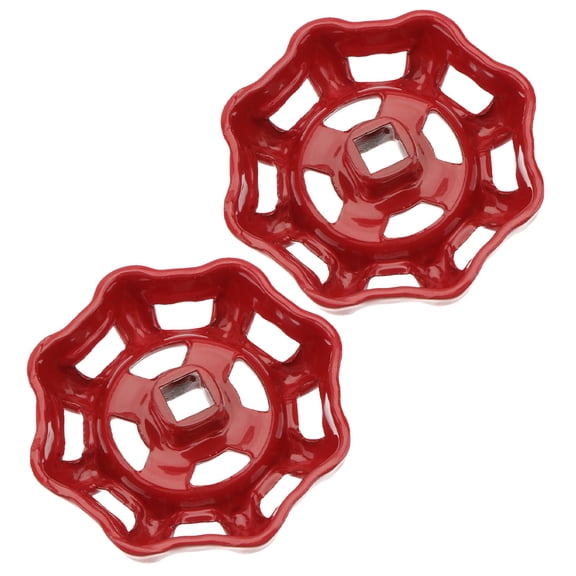 ETEREAUTY 2Pcs Cast Iron Red Shower Knob Replacement Wheel Handle for Home Faucet Valve