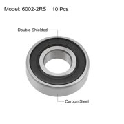 6001-2RS Deep Groove Ball Bearings Z2 12mmx28mmx8mm Double Shielded Carbon Steel 10pcs