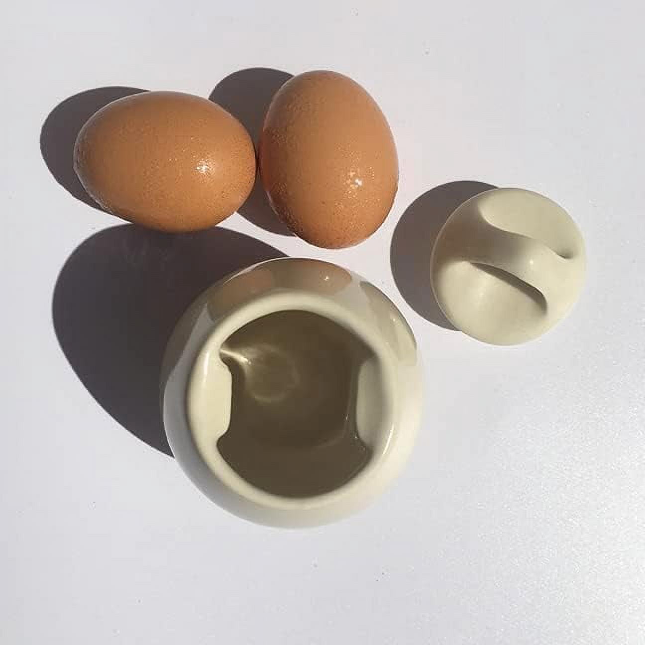 AggCoddler - Scandinavian Stoneware Egg Coddler with Simple Screw Lid - Updated Minimalist Design Egg Poacher Cooker for Quick and Easy Breakfast or Elegant Display - Made in the EU (Sussi (Tall))