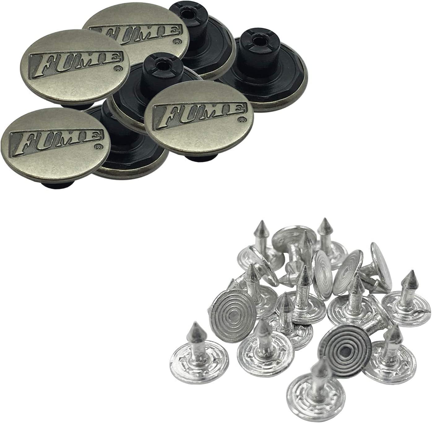 20mm Jean Buttons Replacement Metal Jeans Buttons Assorted with Aluminum  Back Pins Rivet - 50pcs 
