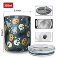 thumbnail image 4 of 12oz Coffee Tumblers Halloween Spooky Icons Pattern Stainless Steel Vacuum Insulated Travel Tumbler Coffee Cups Mug with Lid and Straw with Cleaning Brush for Cold & Hot Drinks, 4 of 5
