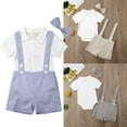 thumbnail image 2 of Newborn Baby Boy Girl Outfits Clothes Romper Tops Jumpsuit Shorts Pants 3PCS Set, 2 of 4
