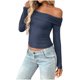 thumbnail image 3 of Sudadera con capucha para mujer,Blusa plisada con hombros descubiertos para mujer, de poliéster y manga larga, ideal para el hogar y el uso diario, sopatenor, 3 of 9