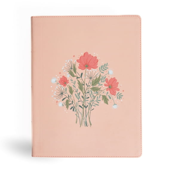 Notetaking Bible CSB Illustrator's Notetaking Bible, Large Print Edition, Peach Bouquet Leathertouch, (Hardcover)