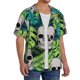 thumbnail image 2 of Fotbe Skull and Palm Leaves Camisa Estampada de Manga Corta para Hombre, Casual de Verano, Estilo Playero, Sin Arrugas-XX-Large, 2 of 5
