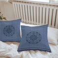 thumbnail image 6 of Throw Pillow Covers 16x16 Inch Set of 2, Nautical Compass Waterproof Outdoor Pillow Covers, Navy Blue Striped Coastal Compass Decorative Cushion Pillowcases for Couch, Sofa, Bed, Garden, Patio, 6 of 9