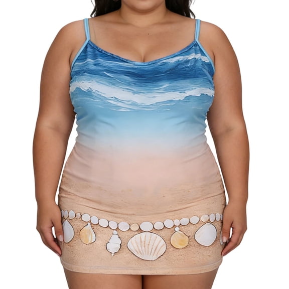 Women's Plus Size Spaghetti Strap Mini Dress Summer Sexy Floral Backless Bodycon Short Cami Dress Casual Beach Vacation Outfits