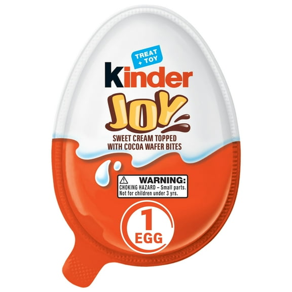 Kinder Joy Egg, Treat Plus Toy, Sweet Cream and Chocolatey Wafers, 0.7 oz(pack of 4)