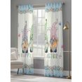 thumbnail image 4 of Happy Easter Sheer Curtains 96 Inch Length 2 Panels Set Window Treatments, Spring Gnomes Rabbit Eggs Floral Lattice Rod Pocket Semi Curtains for Living Room/Bedroom/Kitchen Décor, 104"W x 96"L, 4 of 7