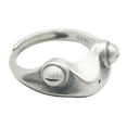 thumbnail image 4 of Qarigey Anillos de rana Diseño de apertura retro Joyería de metal ajustable Ojo Anillo de punk rock Personalidad Accesorios de diario Plata Type2 NO2 Qarigey CBP375139, 4 of 5