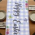 thumbnail image 5 of Easter Eggs Table Runner, Watercolor Flowers Plants Eggs Butterfly Blue Plaid Cotton Linen Table Runners 90 Inches Long, Dresser Scarf Runner for Dining/Coffee/Kitchen/Hallway Tables 13''x90'', 5 of 9
