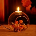 thumbnail image 2 of One opening Clear Glass Candle Holder Romantic Wedding Dinner Decor Transparent Candlestick, 2 of 7