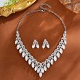 thumbnail image 3 of TAZAG luxury earrings necklace two-piece set full of diamonds fashion set chain bridal dress wedding banquet accessories, 3 of 5
