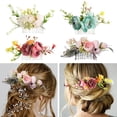 thumbnail image 6 of Shining Wedding Jewelry Headwear Headpiece Flower Hair Comb Bridal Crystal Hair Ornaments Bridal Hair Accessories Flower Leaf Hair Comb 6, 6 of 8