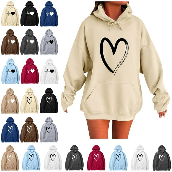 Women's Hoodie Sweatshirt Fall Fashion Casual Long Sleeve Loose Solid Color Hoodies Comfy Trendy Pullover Tops with Pockets Beige L