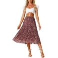 thumbnail image 2 of DARING DIVA Women's Chiffon Tiered A-Line Maxi Skirt XL Brown, 2 of 7