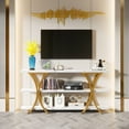 thumbnail image 3 of Tribesigns 70.8 Inch Narrow Console Table, Long Sofa Table Entry Table with 3 Tier Storage Shelves for Entryway Hallway Living Room, 3 of 5