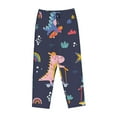 thumbnail image 4 of Disketp Cartoon Dinosaur Print Women'S Comfy Pajama Pants Casual Drawstring Palazzo Lounge Wide Leg Pants, 4 of 9