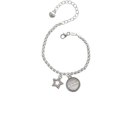 Silvertone Open Star with Clear AB Crystals Sisters Are Best Friends Forever Engraved