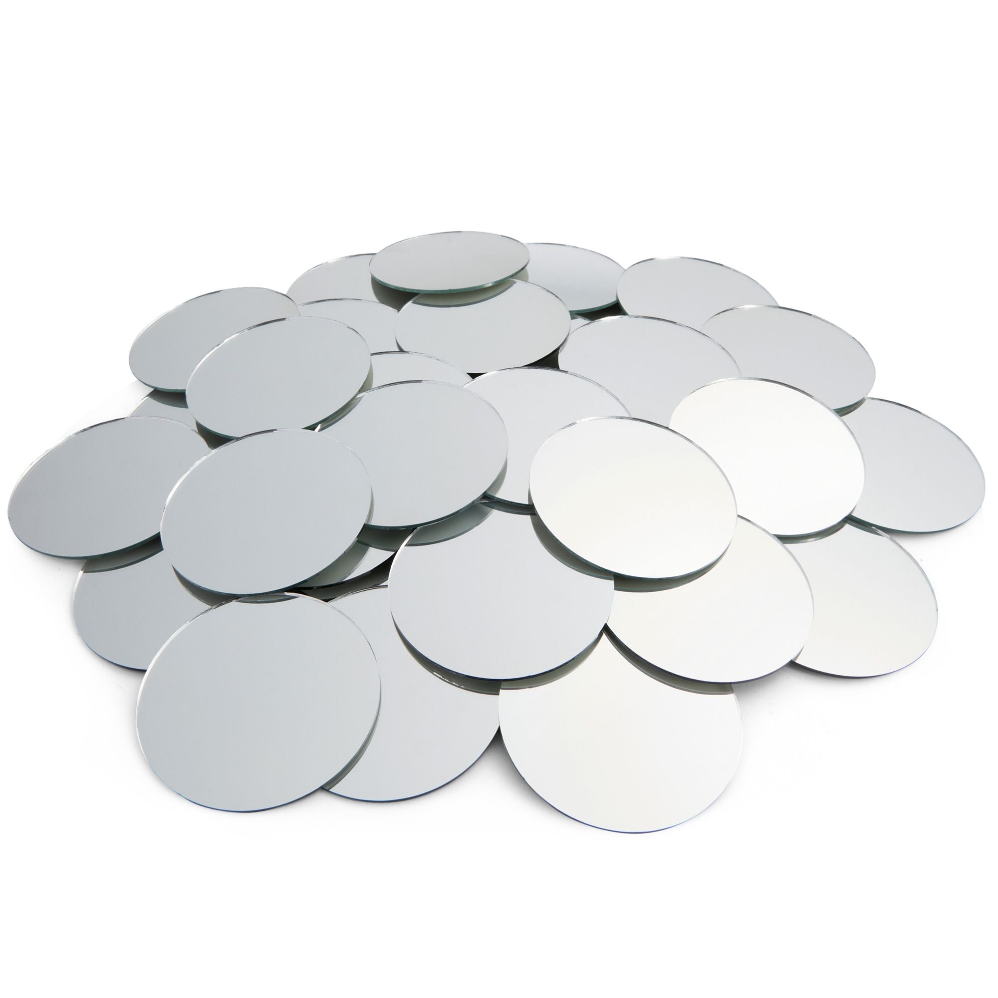 Wholesale SUPERFINDINGS 30PCS Small Circle Mirror Tiles White Mini Round  Glass Mirror for Arts Crafts Projects Traveling Framing Decoration 