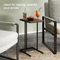 thumbnail image 2 of Manxile C-Shape Metal End Table, Rustic Brown Finish, 2 of 7