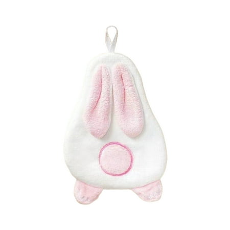 OutmaxHome Easter Bunny Hand Towel for Kitchen Bathroom Happy Easter Bunny Towels Highly Absorbent Soft Easter Decorative Towels Kitchen Dish Towels