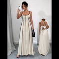 thumbnail image 4 of Vestido de Verano Sin Mangas con Cuello Halter y Contraste de Colores para Mujer Caqui L, 4 of 7
