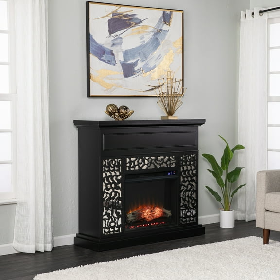 SEI Furniture SEI Furniture Engineered Wood Electric Fireplace in Black