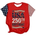thumbnail image 3 of MAIHAN 250th Anniversary Usa Shirt Women American Flag Print 4th Of July Crew Neck T-Shirts Shirt Summer T Shirt Plus Size T Shirts for Women, 3 of 3