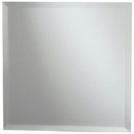 Darice Silver Glass Square Beveled Mirror, 8 Inches