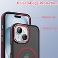 thumbnail image 5 of Dteck Magnetic Case for iPhone 15, Compatible with MagSafe, Translucent Matte Back Shockproof Phone Cover,Red, 5 of 7