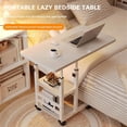 thumbnail image 3 of Eastvita Table en C Blanche 80 x 40 cm à Hauteur Réglable avec Roulettes - Table d'Appoint Mobile pour Collation et Canapé avec Planche à Dessin Inclinable, Canapé, Table de Chevet, Support pour Ordinateur Portable, Étagères de Rangement, 3 of 7