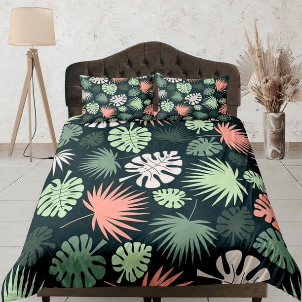 Juego de Funda Nórdica Verde Tropical, Colcha de Dormitorio, Dormitorio de Verano