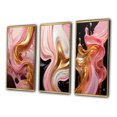 thumbnail image 3 of Designart "Whimsical Liquid Pink and Gold Art Glamorous Charm III" Abstract Shapes Framed Wall Art Set Of 3 - Gold Transitional Frame Gallery Wall Set For Home Decor, 3 of 6
