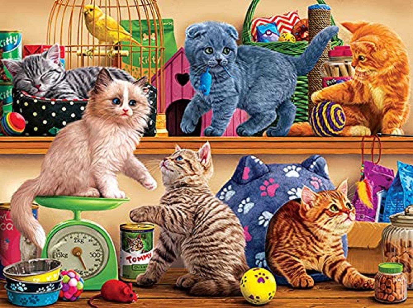 SUNSOUT 'Kitten Tableau' 500 Piece Jigsaw Puzzle - Finished Size 18x24 Inches