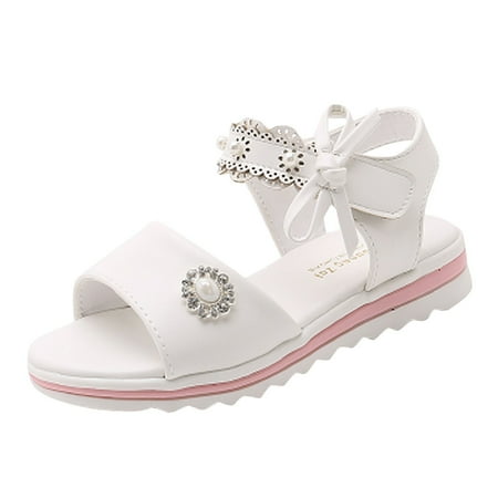 

Pimfylm Girls White Sandals Toddler Girls girls Toddler Little Kid Slip on Quick Dry Water Sandal White 1.5